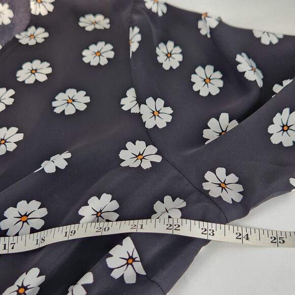 Nasty Gal Daisy Me Rollin' Wrap Top Peplum Blouse Plus Size 22 Black Boho Casual - Picture 6 of 8